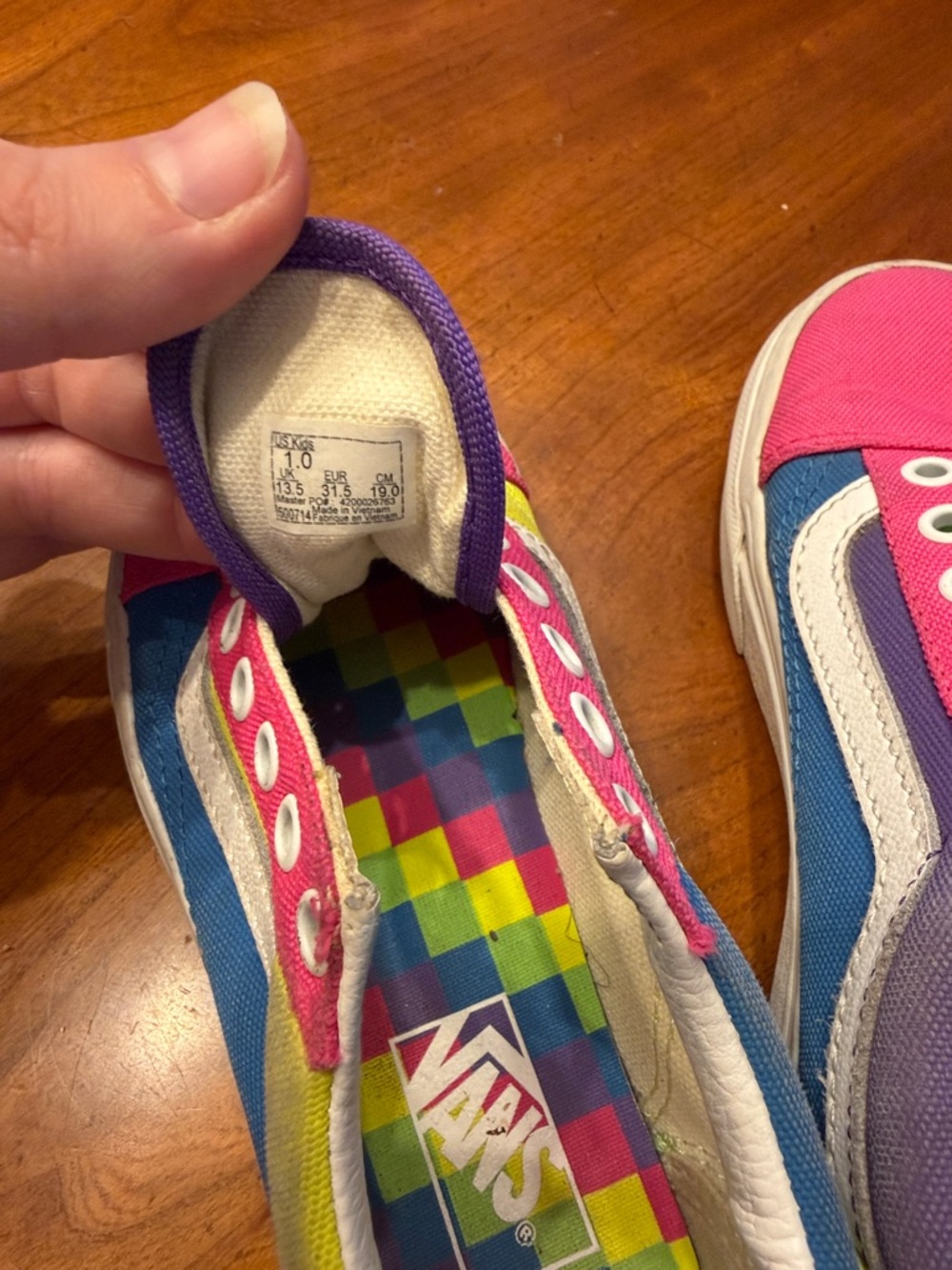 Kids Rainbow Vans - Size 1 - Picture 4 of 6